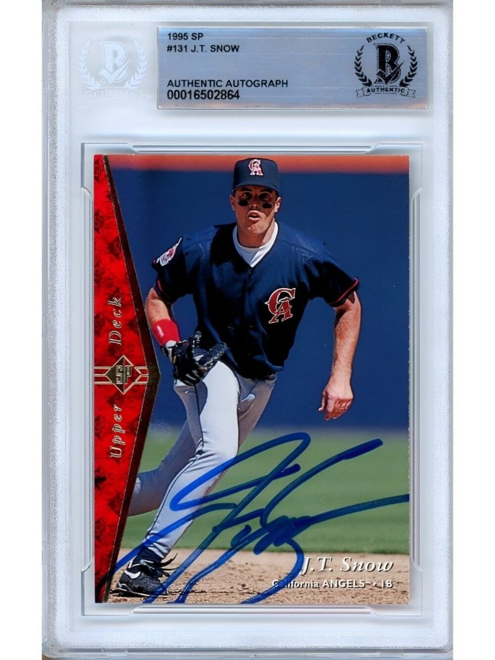 JT Snow Signed 1995 Upper Deck SP #131 California Angels BAS Slabbed Auto MLB
